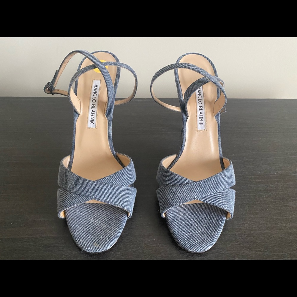 Manolo Blahnik Denim High Heels